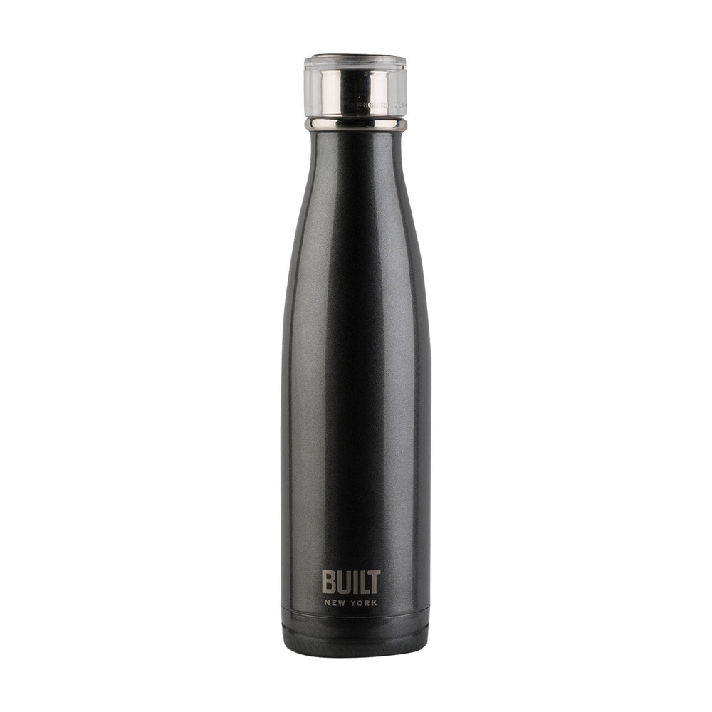 Built 500 ml Double Walled Stainless Steel Water Bottle Charcoal image 1
