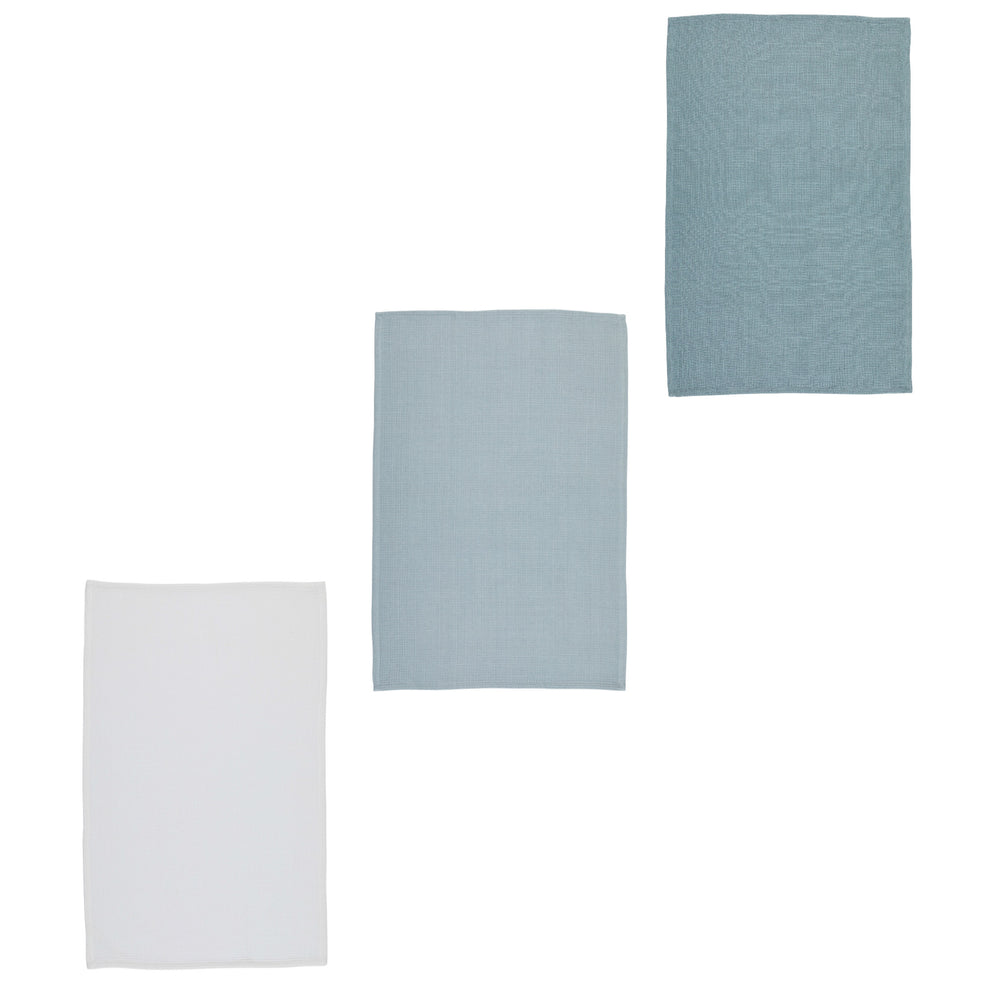 KitchenCraft Cotton Waffle Tea Towels - Greys image 1