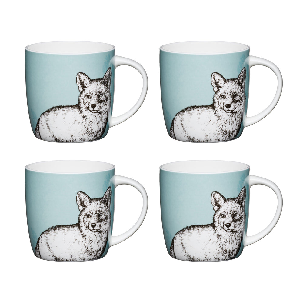 Set of 4 KitchenCraft China Fox Mugs image 1
