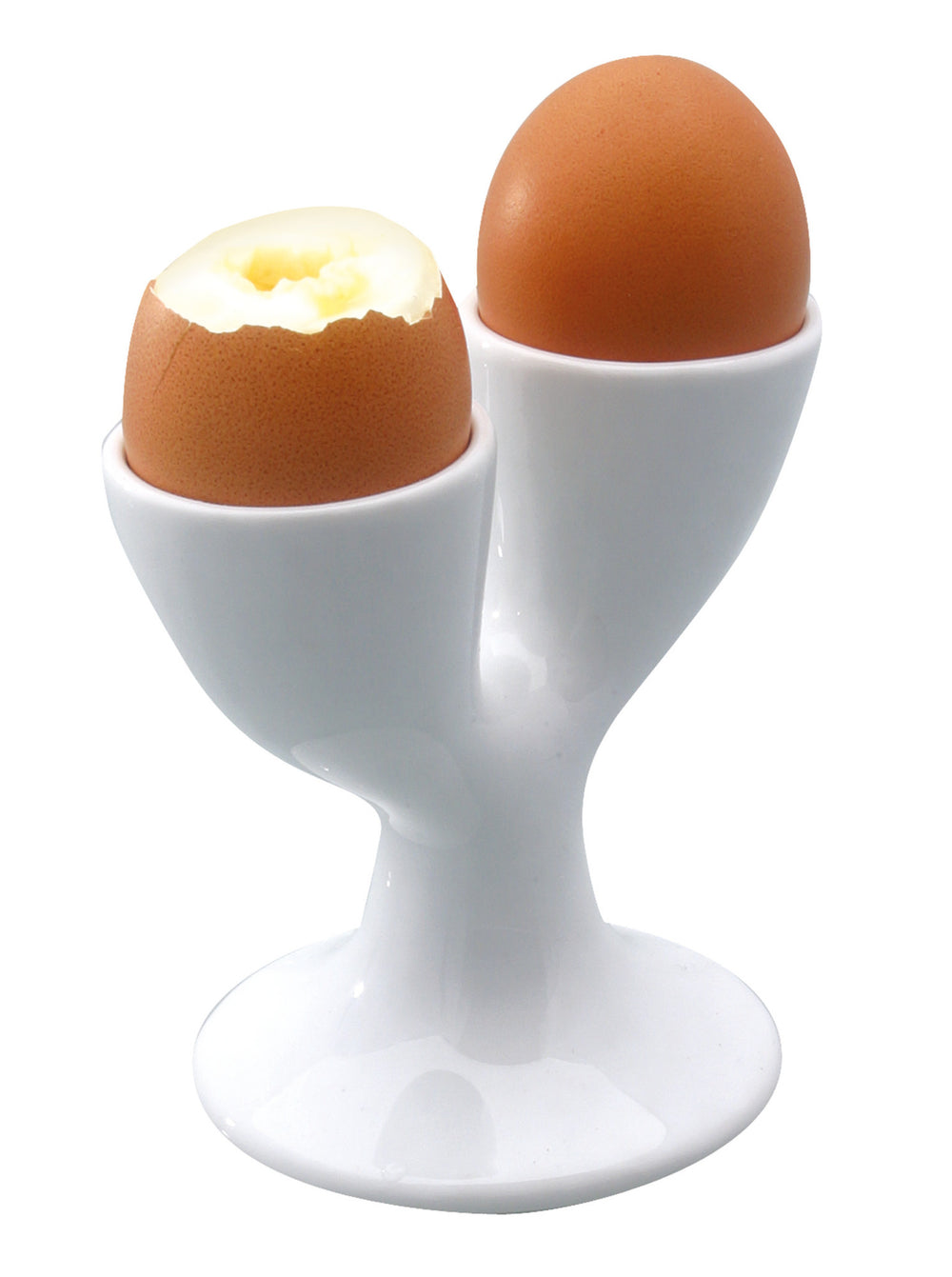 KitchenCraft White Porcelain Double Egg Cup image 1