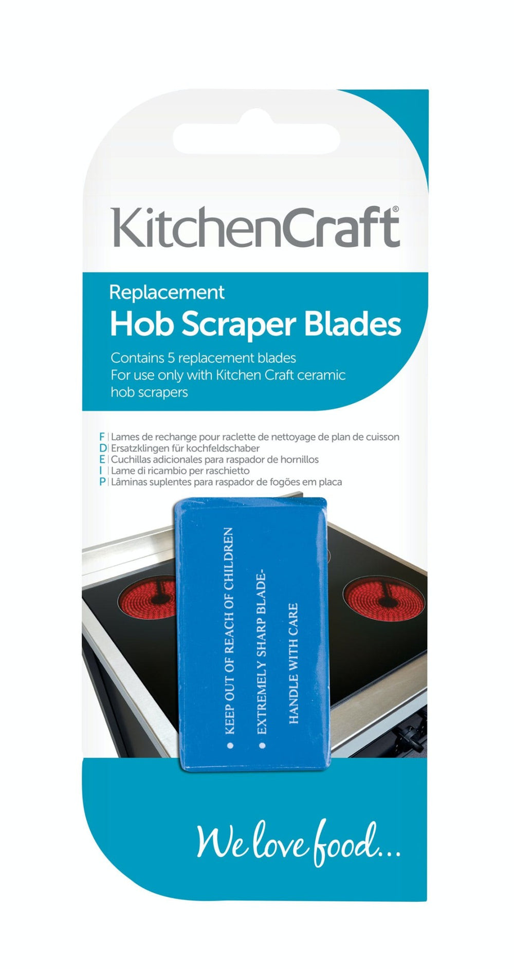 KitchenCraft Pack of Five Stainless Steel Replacement Scraper Blades image 1
