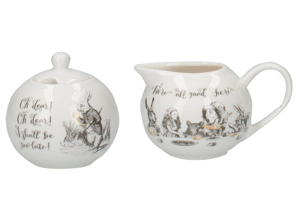 Victoria And Albert Alice In Wonderland Sugar Bowl And Creamer image 1