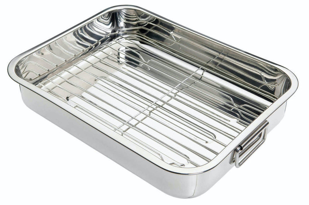 KitchenCraft Stainless Steel 38cm x 27.5cm Roasting Pan image 1