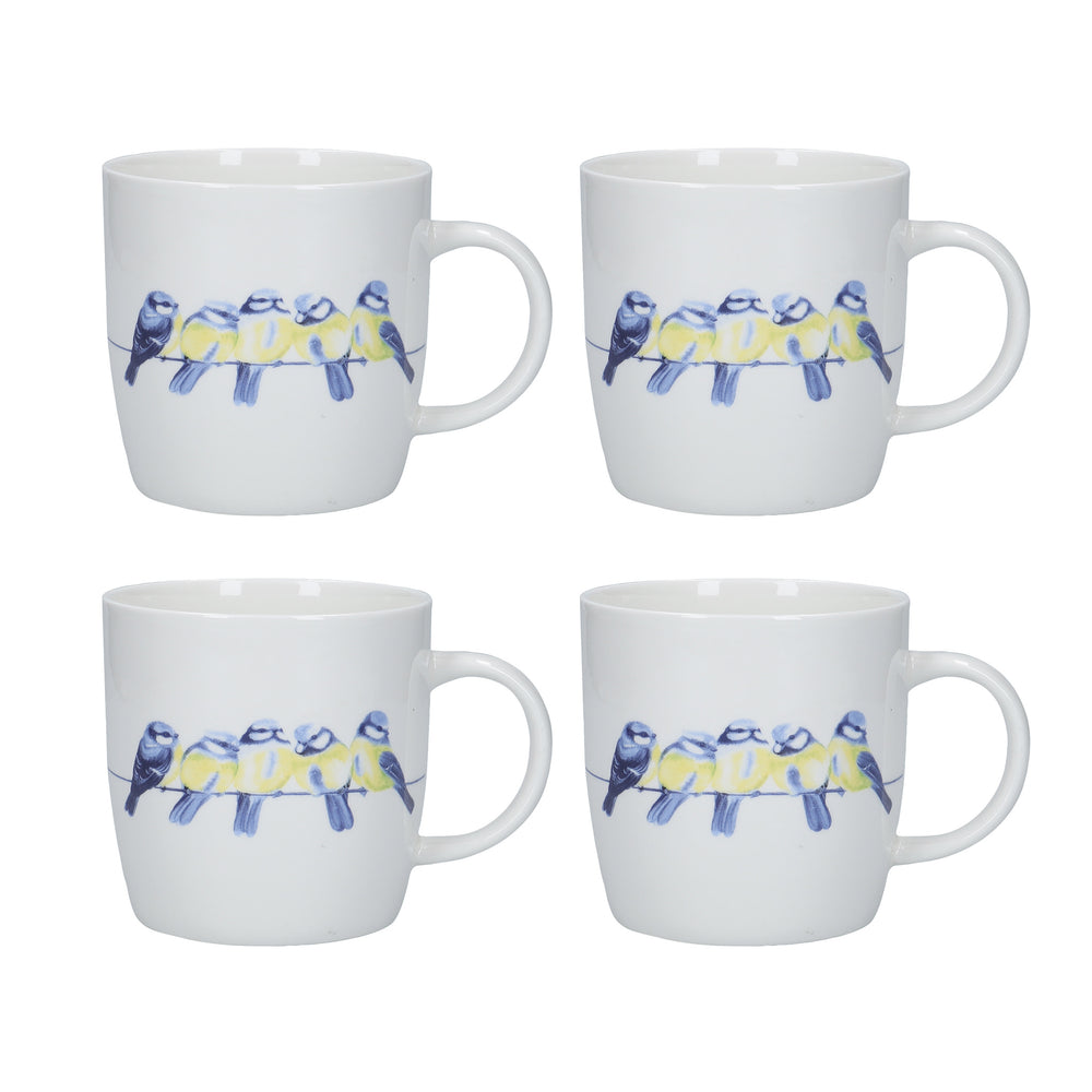 Set of 4 KitchenCraft China 425ml Fox Specs Barrel Shaped Mugs image 1