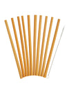 Natural Elements Reusable Straws, 10 Piece Bamboo Straw Set with Cleaning Brush, 19cm image 1