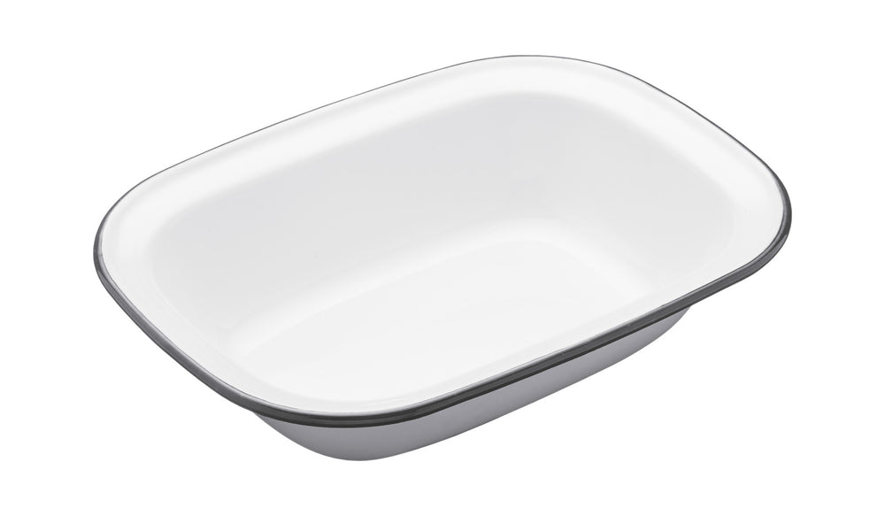 Living Nostalgia Enamel Oblong Pie Dish, 22cm image 1