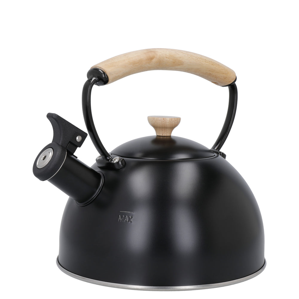 La Cafetière Black Whistling Kettle with Wooden Handle, 1.6L image 1