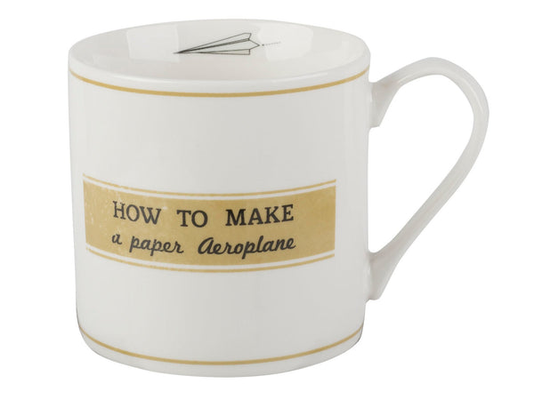 Creative Tops  ‘Origami Plane’ DIY Plane-Themed Fine China Mug, 350 ml (16 fl oz) – Gift boxed, White image 2