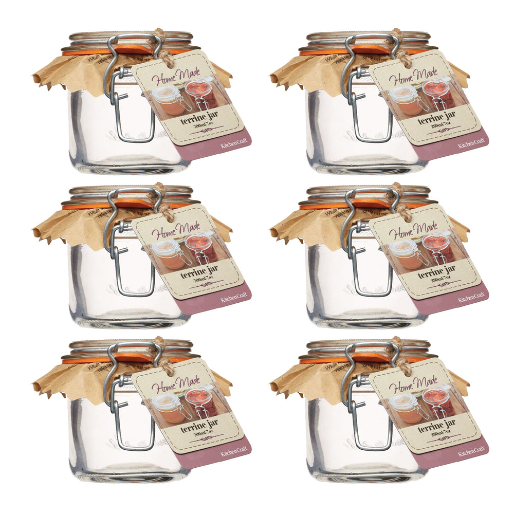 Set of 6 Home Made Glass 200ml Terrine Jars image 1