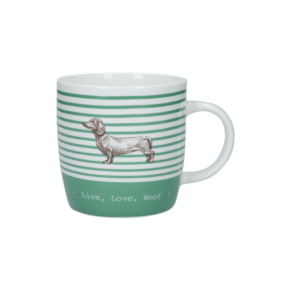 KitchenCraft China 425ml Stripe Dog Barrel Shaped Mug image 1