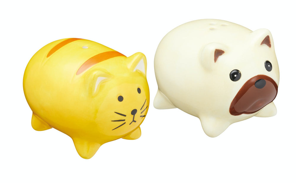 KitchenCraft Ceramic Dog and Cat-Shaped Novelty Salt and Pepper Shakers image 1