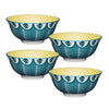 Set of 4 KitchenCraft Colourful Folk Pattern Ceramic Bowls image 1