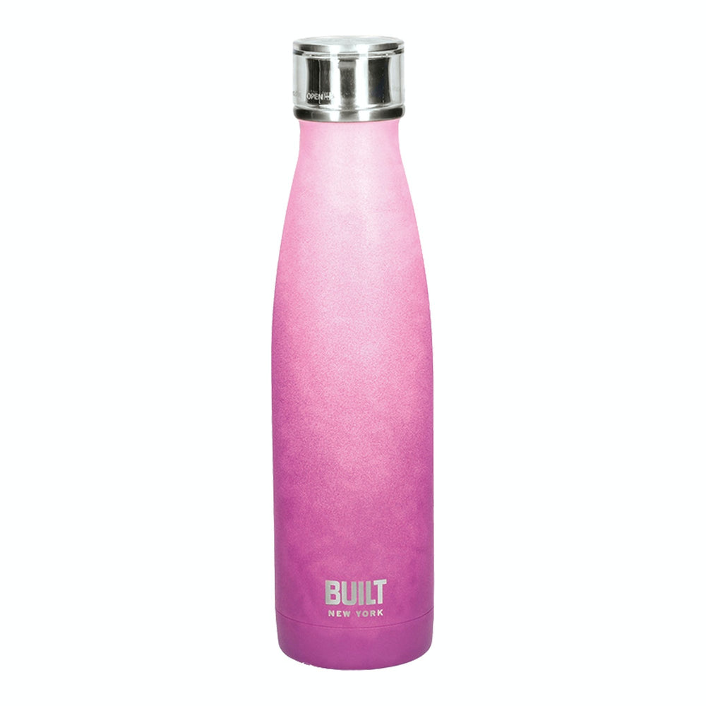 Built 500ml Double Walled Stainless Steel Water Bottle Pink and Purple Ombre image 1