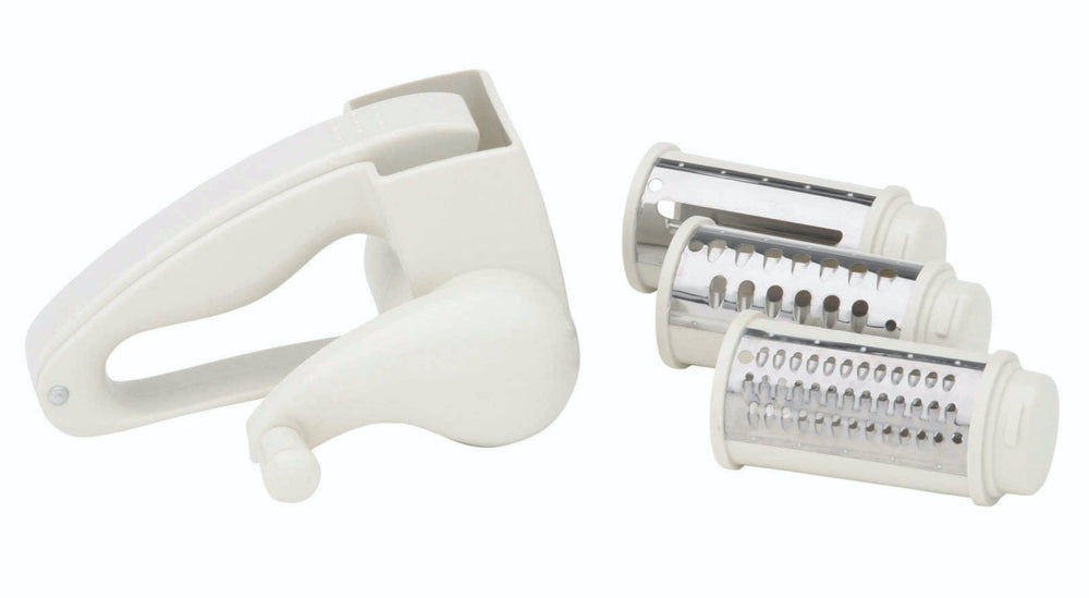 KitchenCraft Plastic Rotary Grater Mill With Three Blades image 1