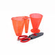 Colourworks Brights Set with Dual Measuring Jug, Scissors and Conical Measure - Red